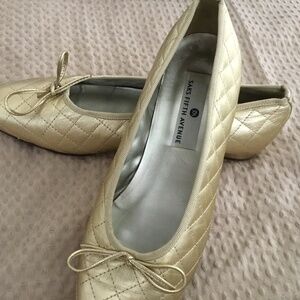 Saks Fifth Avenue Gold Ballet Flats